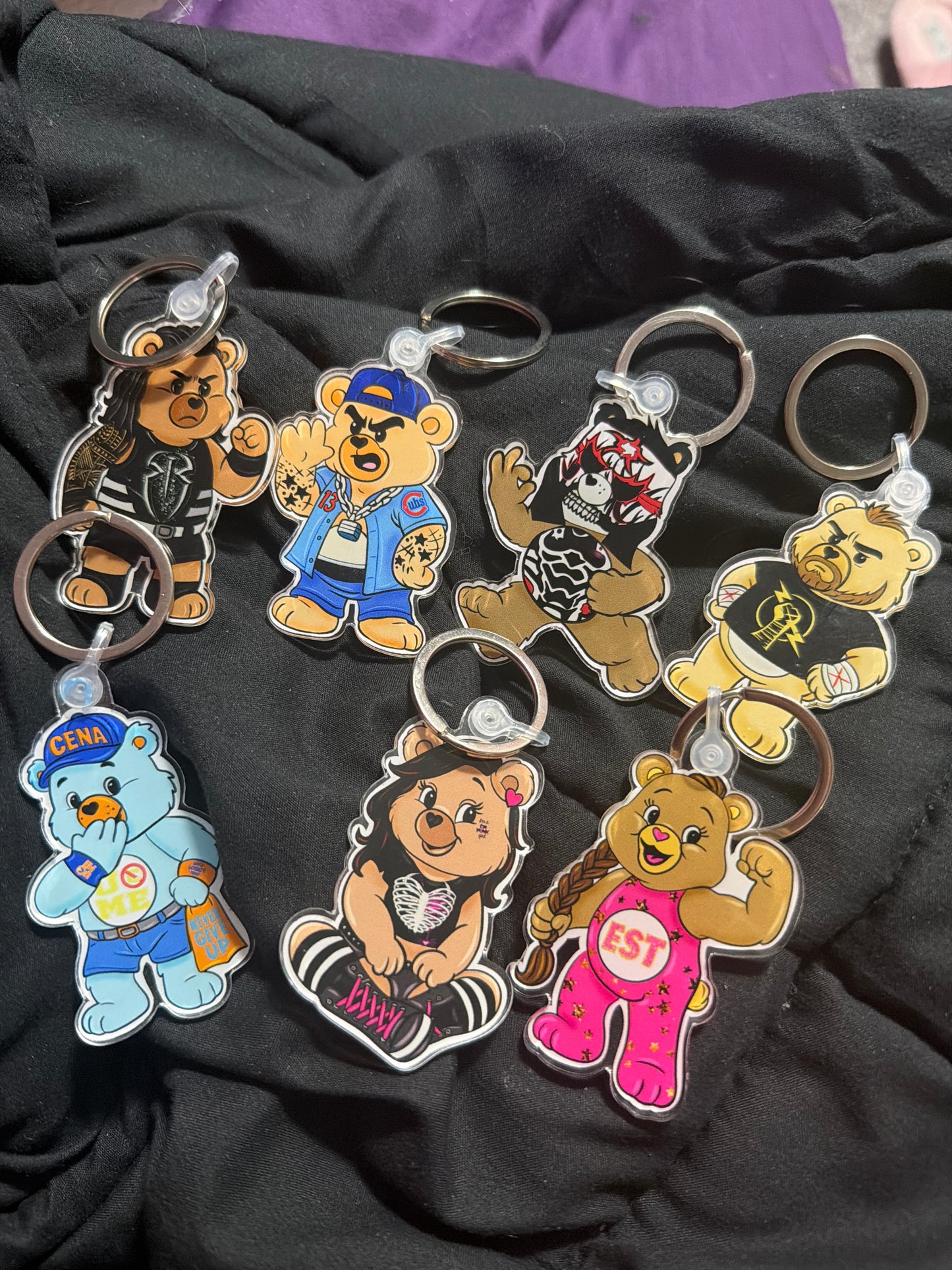 Wrestling Bear Keychains