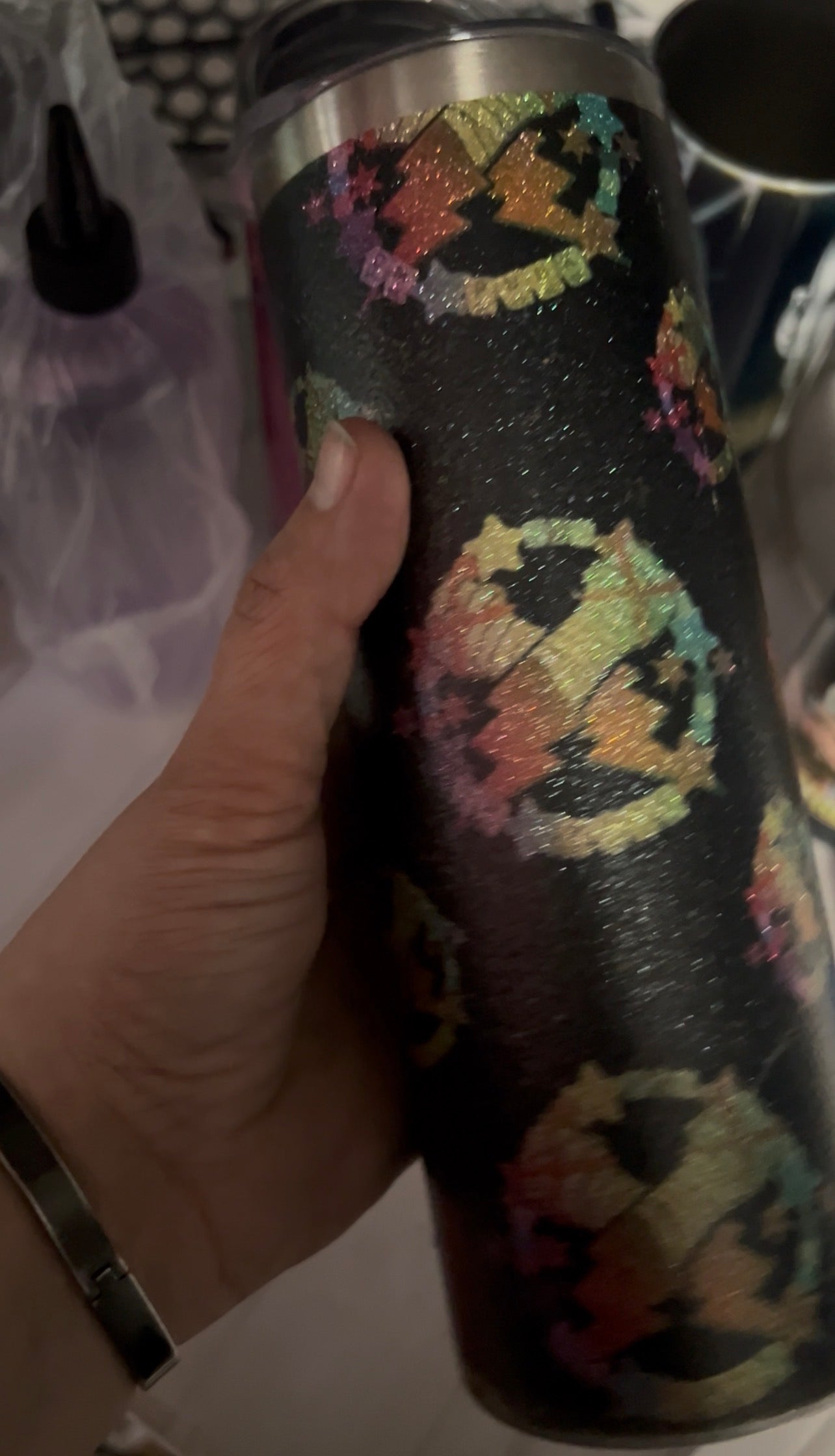 Punk logo black glitter 20oz tumbler LIMITED DESIGN