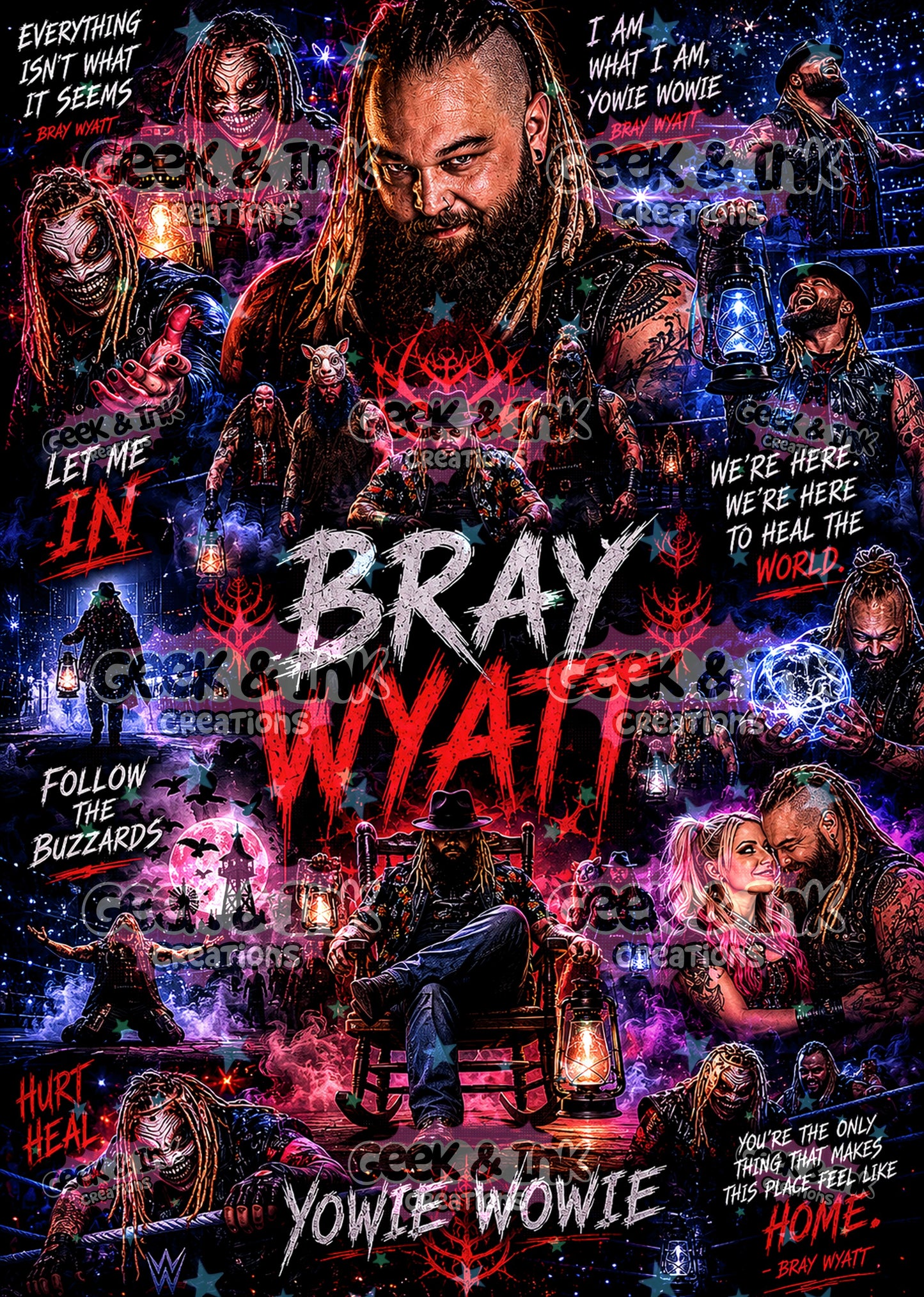 Wrestling metal poster print 8x14