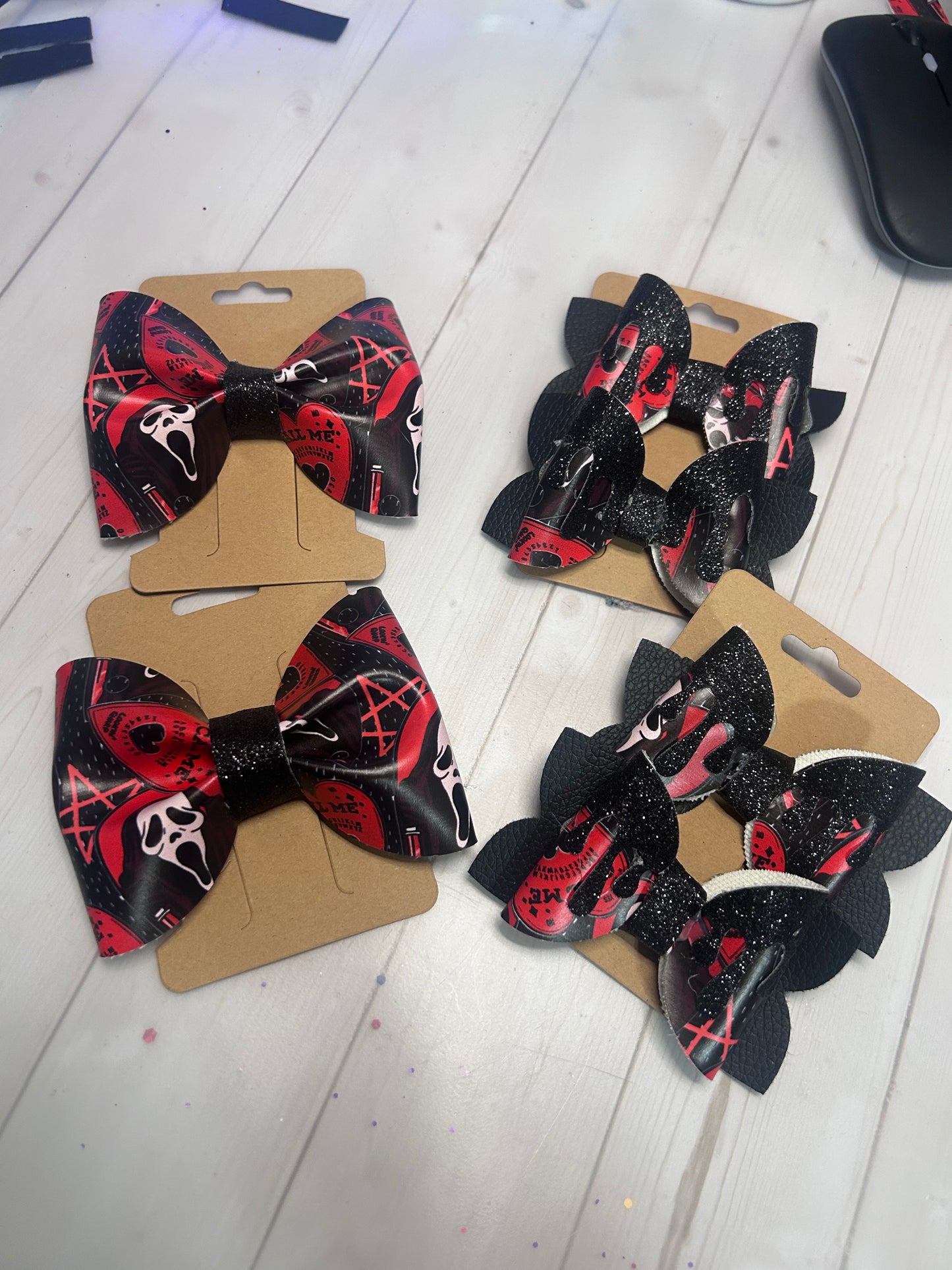 Scream horror hair bows