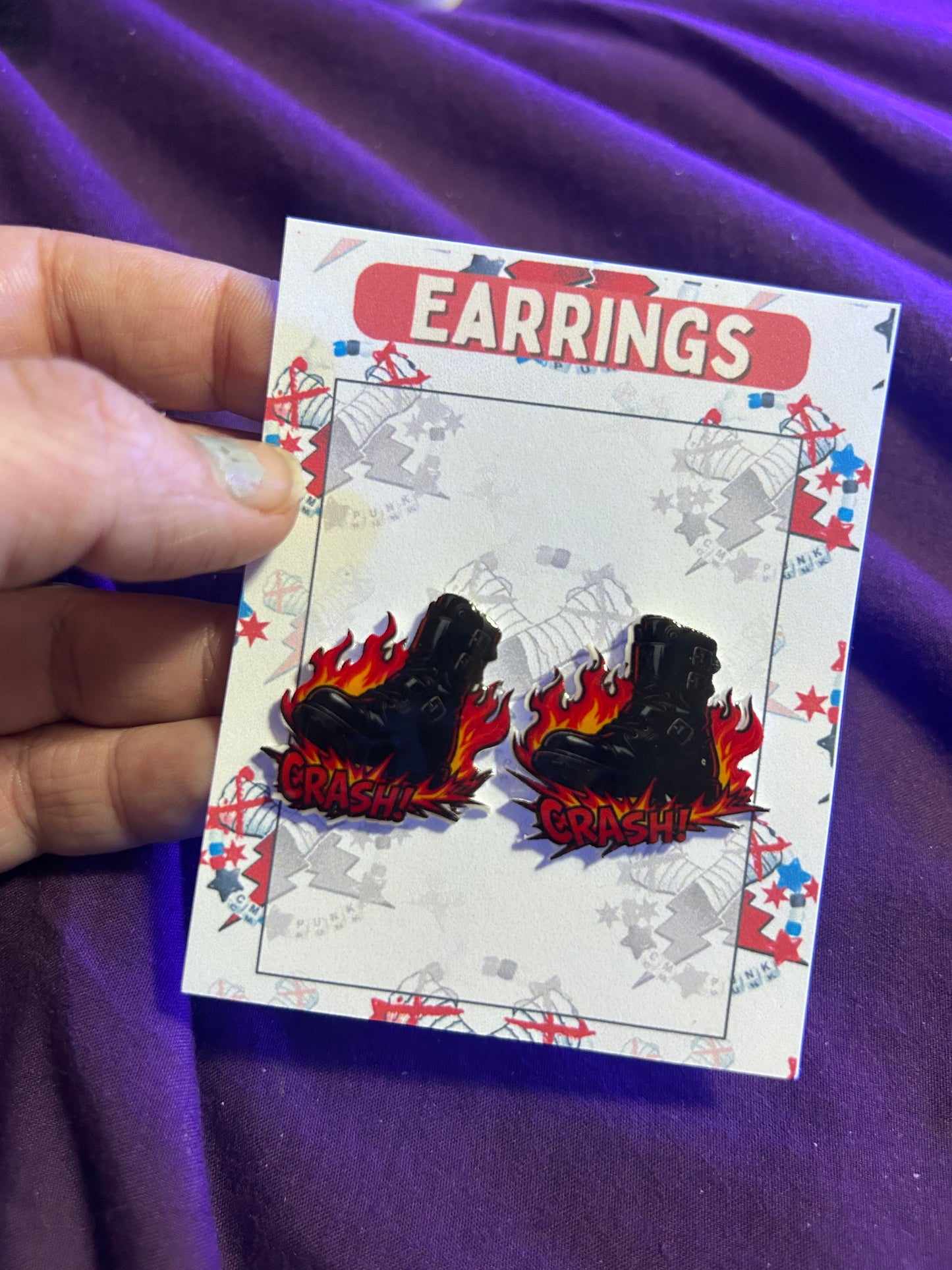 Rollins boot stomp earrings