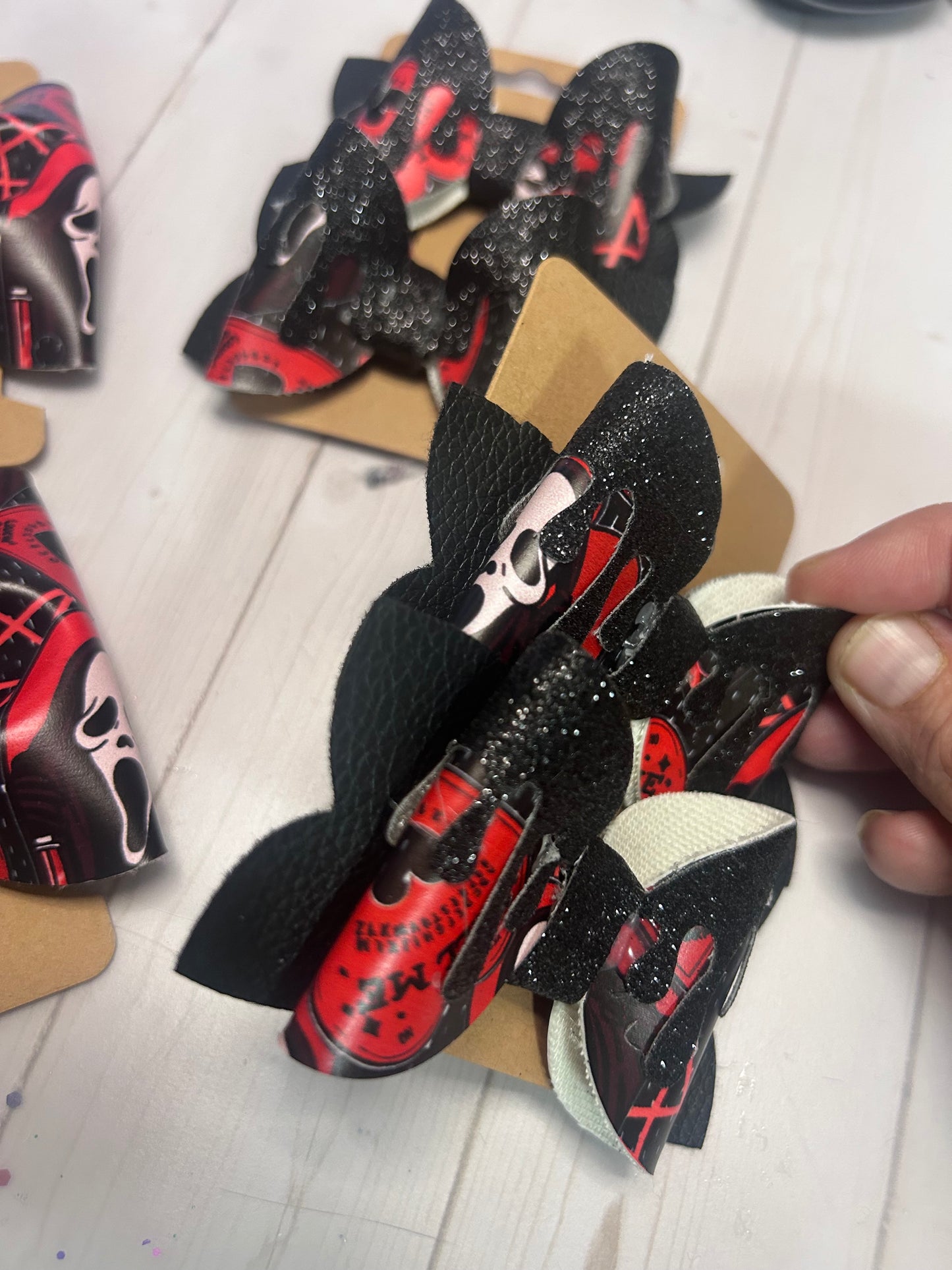 Scream horror hair bows