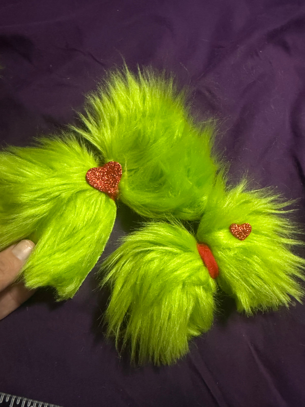 Green guy Xmas hair bows
