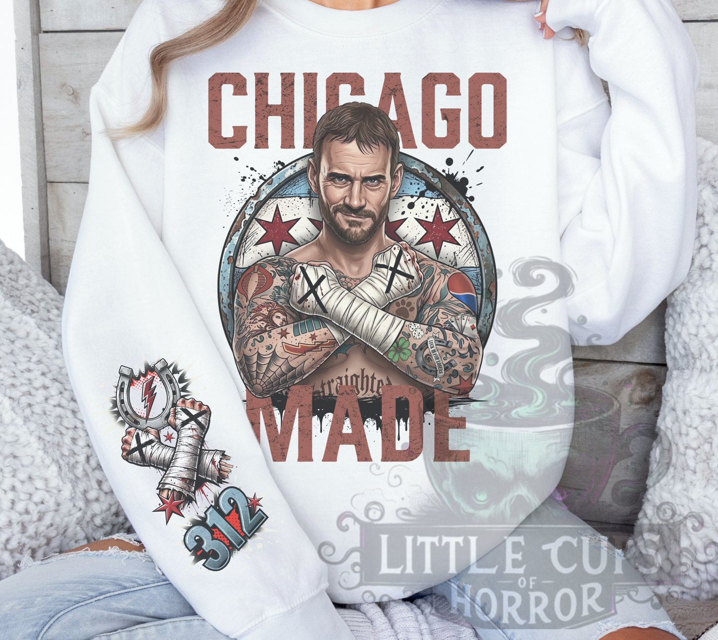 Punk Chicago Made White Sweatshirt