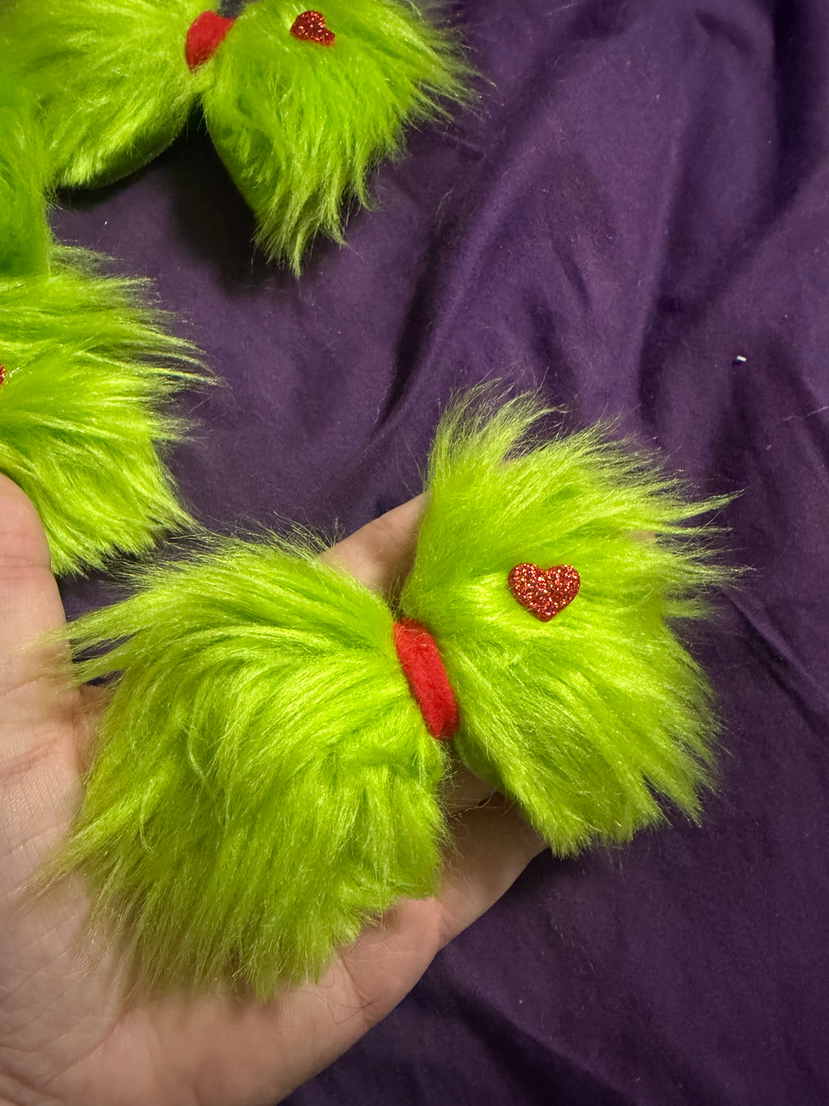Green guy Xmas hair bows