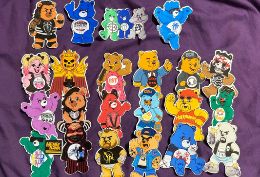 Wrestling Bear Stickers