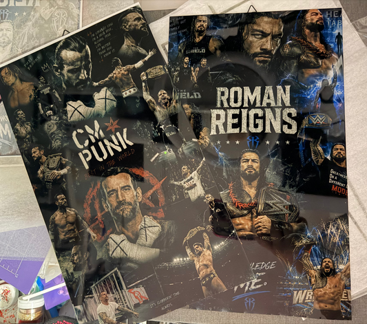 Wrestling metal poster print 8x14