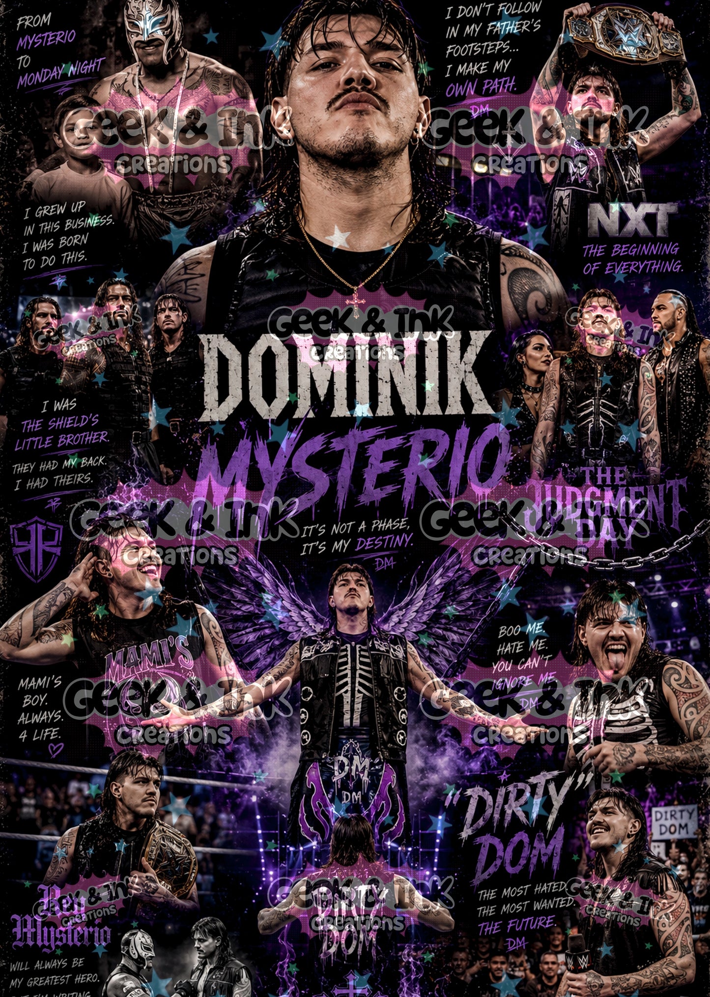 Wrestling metal poster print 8x14