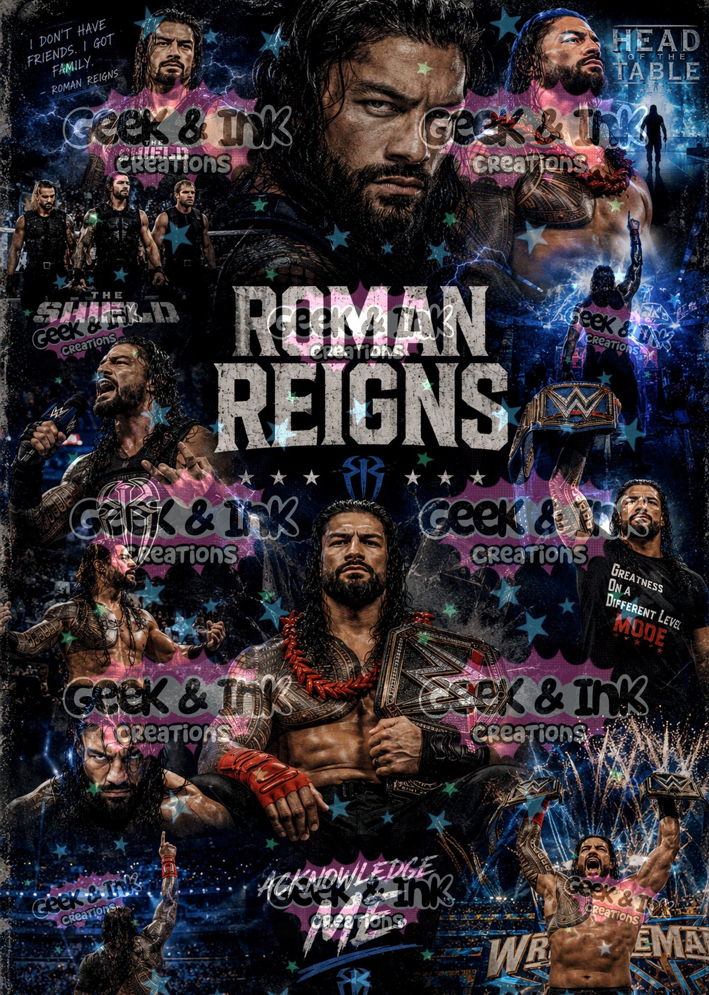 Wrestling metal poster print 8x14