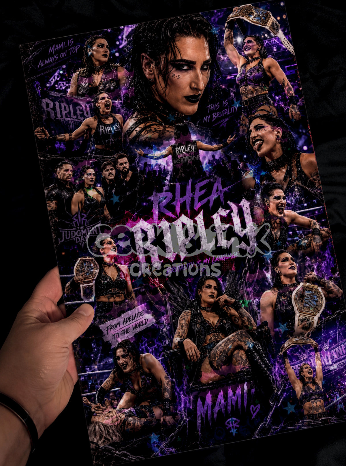 Wrestling metal poster print 8x14
