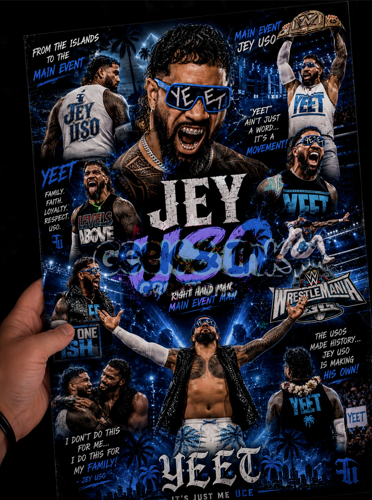 Wrestling metal poster print 8x14